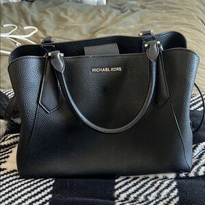 Michael Kors Black Satchel with Silver Accents